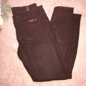 Seven for all man kind plum colored ankle jeans